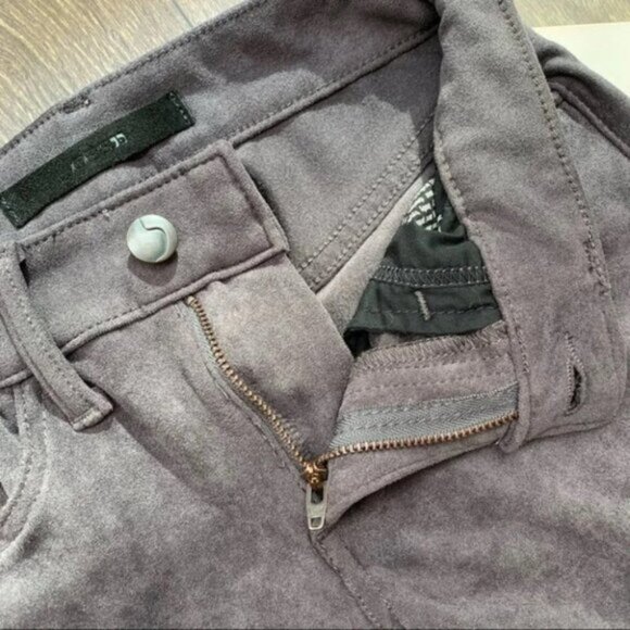 Anthropologie Joe’s Jeans Suede Pants Flawless Icon Skinny straight Ankle Gray - Picture 8 of 12